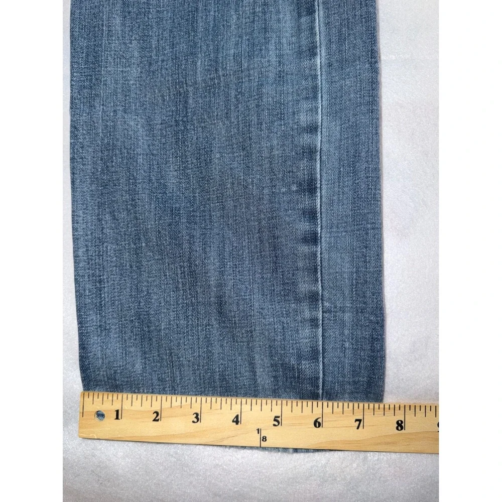 Lucky Brand 121 Slim Jeans Mens 36x34 Blue Medium Wash Denim Distressed